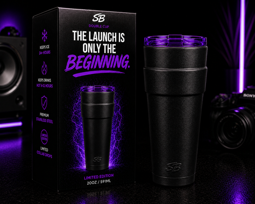 Double Cup Tumbler 20oz Signature Styrofoam Black